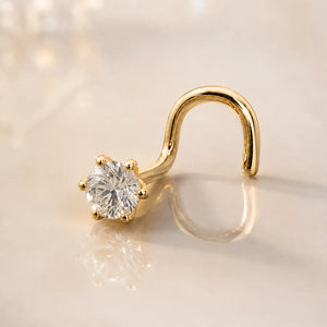 2.5mm Astra Diamond Nose Ring in Yellow Gold