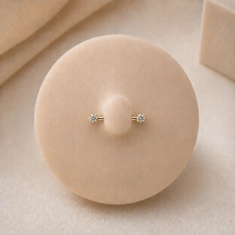 .20 CTW Diamond Prong Nipple Barbell