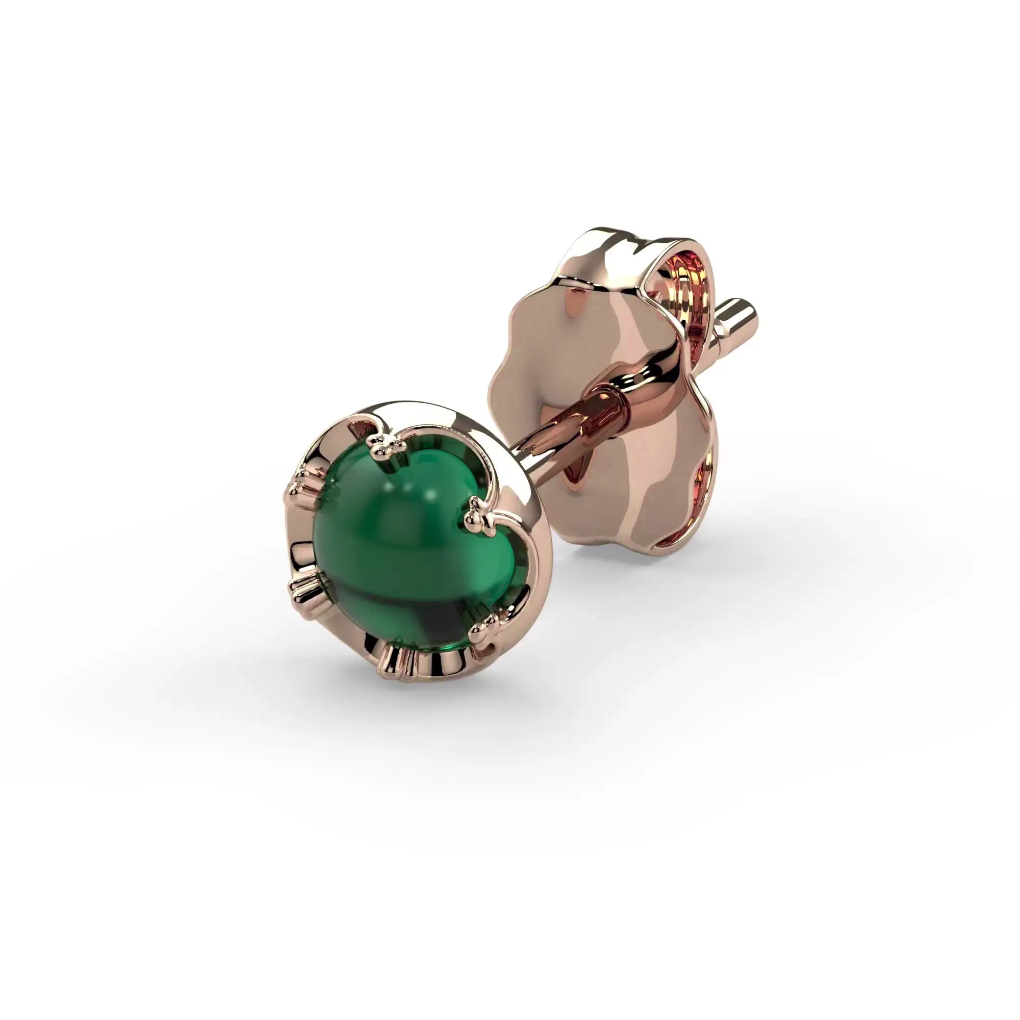 Reina Zambian Emerald Stud Earring | Solid 14k Gold – FreshTrends