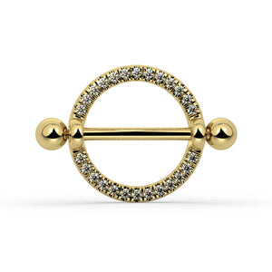 Diamond Pavé Shield Nipple Ring