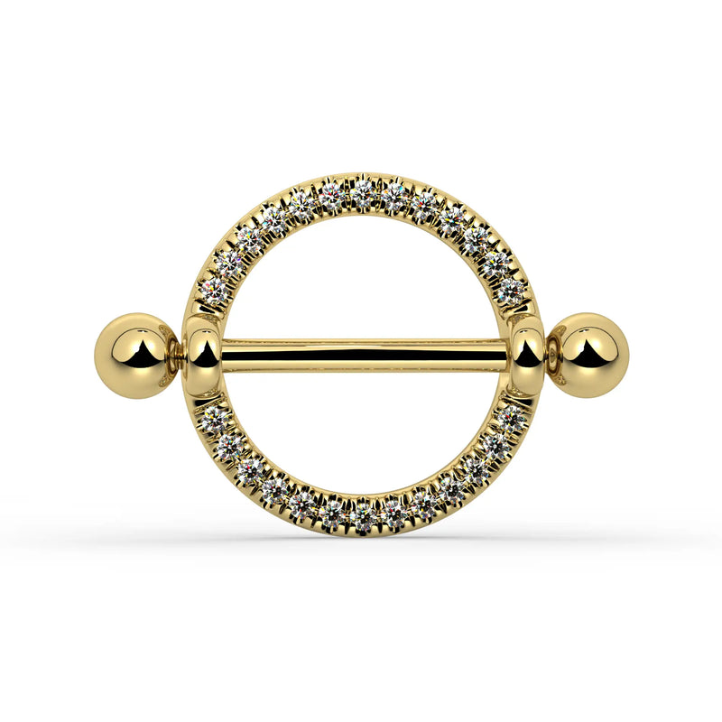 Diamond Pavé Shield Nipple Ring