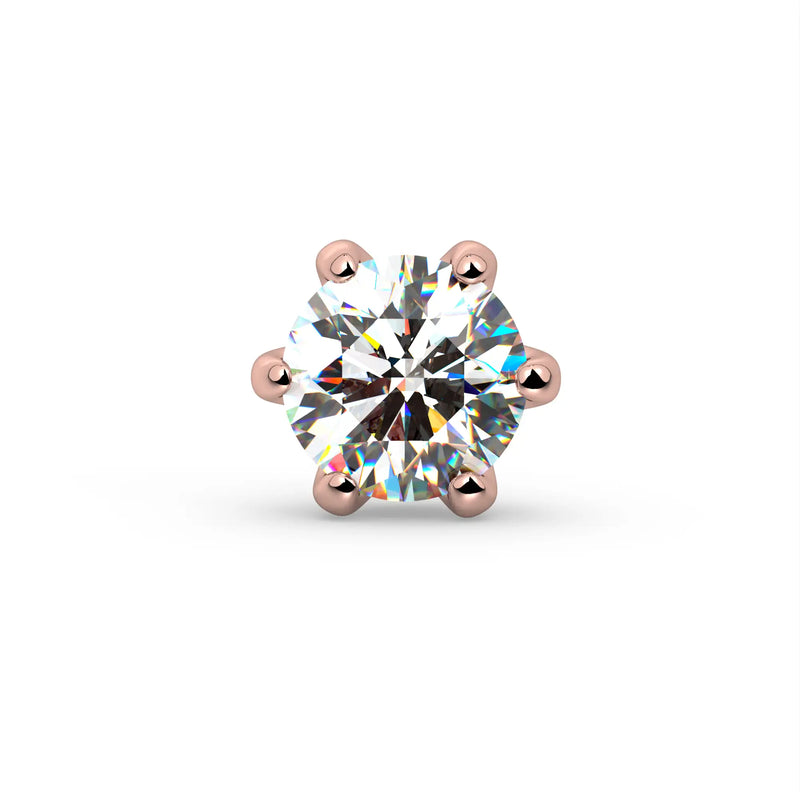Front view of the diamond Astra setting in rose gold