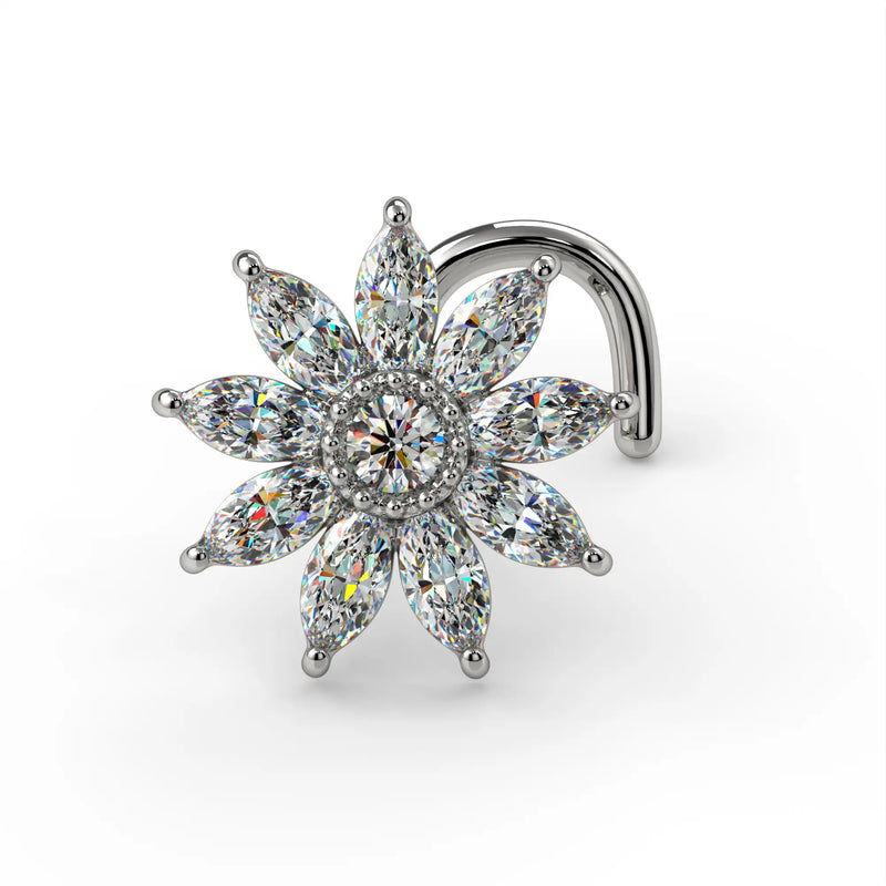 Jasmine flower diamond nose ring