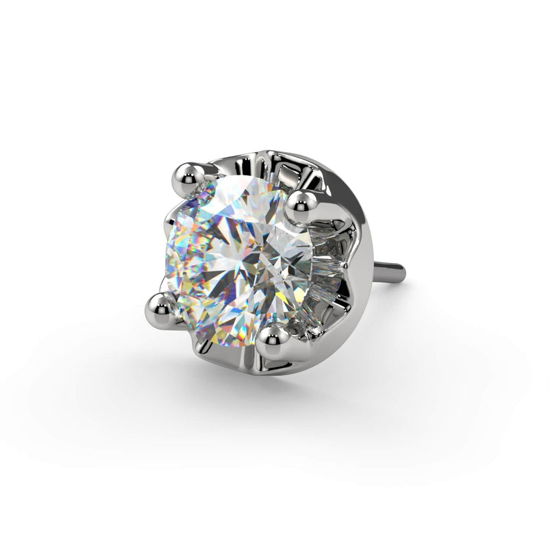 Close-up top-down view of 14K white gold illusion setting showcasing VS1 diamond brilliance