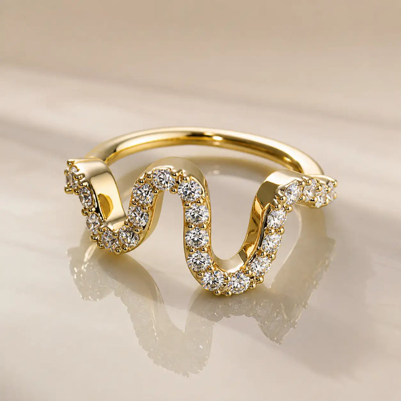Yellow gold Cosmo Seam Ring Lifestyle photograph
