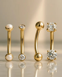 curved barbells gold piercing jewelry