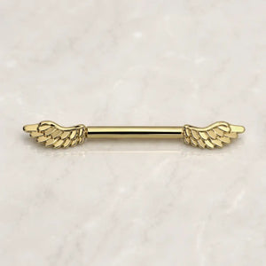 14K Yellow Gold Eros Wing Nipple Barbell