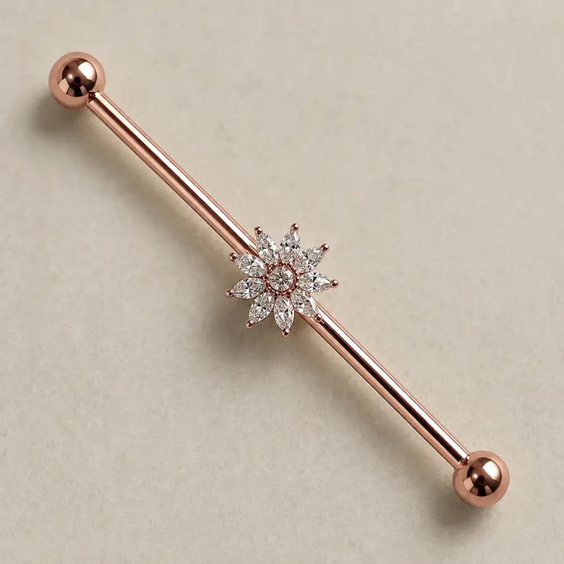 Jasmine Diamond Industrial Barbell