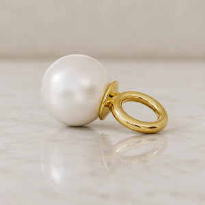 Pearl charm piercing jewelry ad-on in solid 14k gold