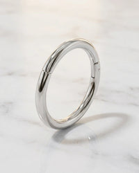 platinum plain hoop clicker ring