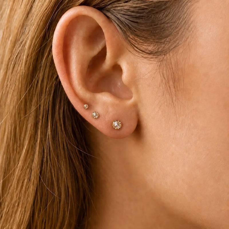 Reina Rose Cut Diamond Stud Earring