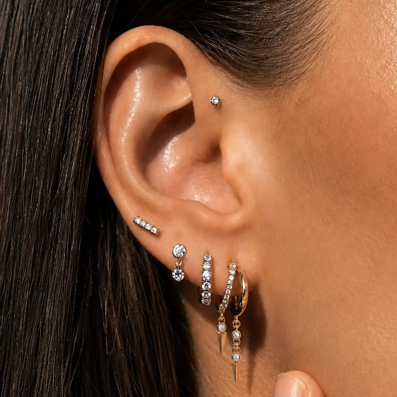 Vera diamond ear cuff earring in solid 14k gold