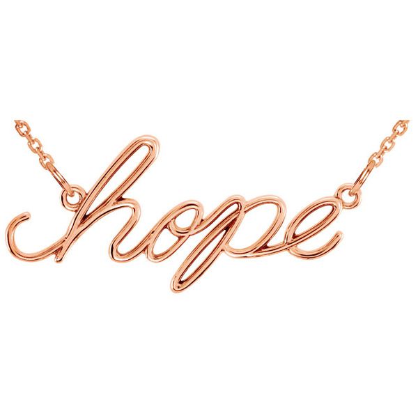 "Hope" 14K Gold Pendant Necklace-14K Rose Gold