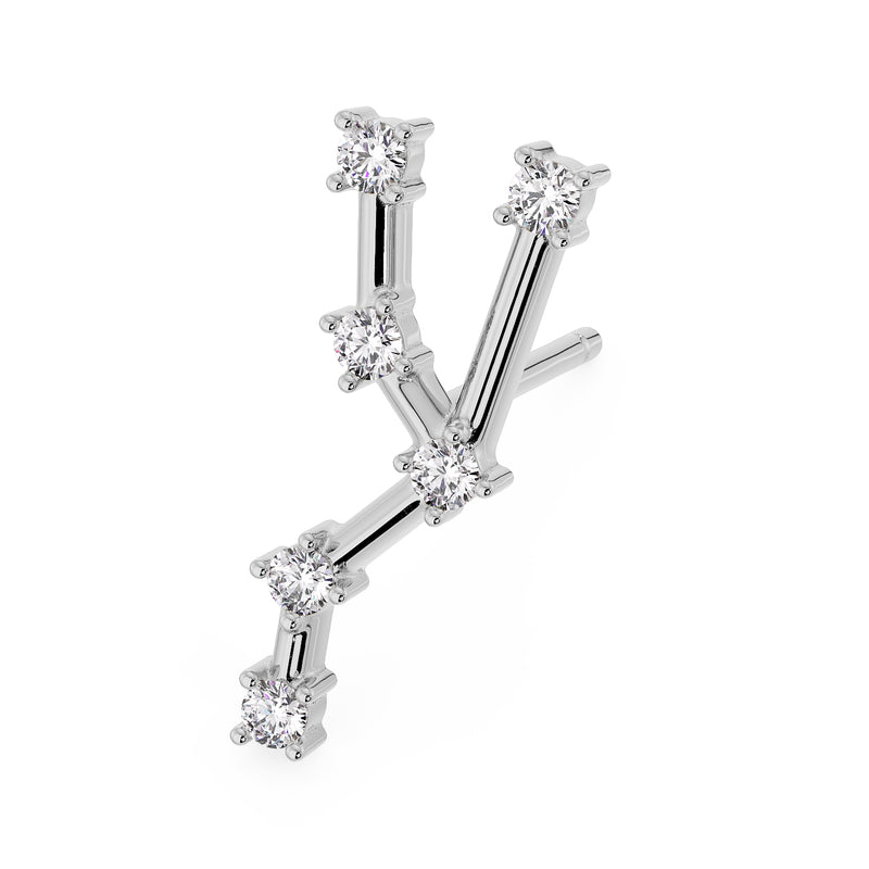 Taurus Constellation Earring 14k Gold Stud