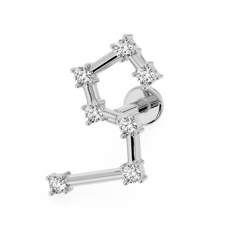 Leo Constellation 14k Gold Flat Back Earring