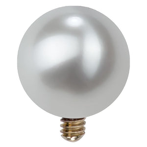 Close-up of single cultured pearl 14K gold replacement ball showing internal threaded gold post