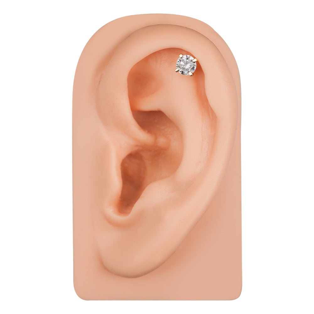 5mm Genuine Birthstone 14k Gold Cartilage Stud Earring