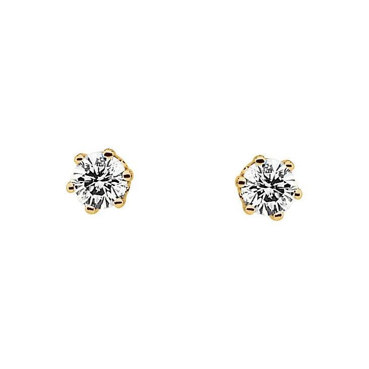 Petite Diamond Stud 14K Gold Earrings