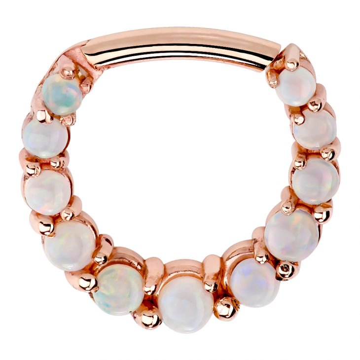 Imperial Opal 14k Gold Clicker Ring-14K Rose Gold 16G 5 16"