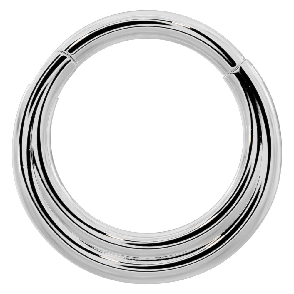 Two Band Eternity 14k Gold Clicker Ring Hoop-14K White Gold   16G (1.2mm)   3 8" (9.5mm)