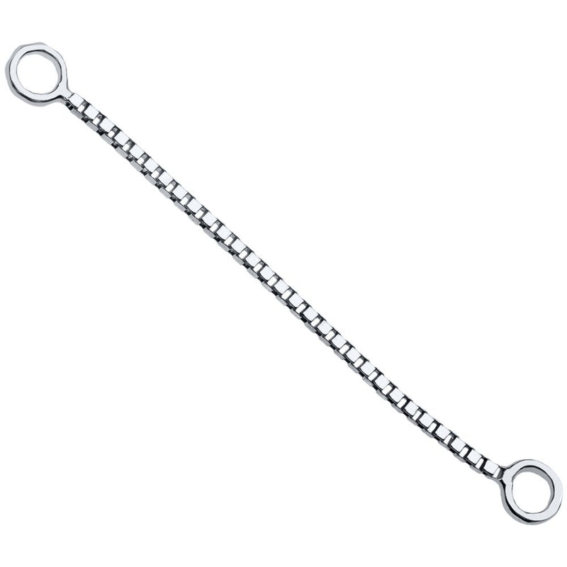 14k rose gold 8mm box chain piercing connector with warm pink tone, shortest rose gold option