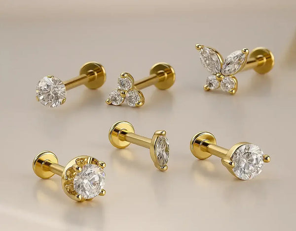 Flat Back Earrings & Lip Rings