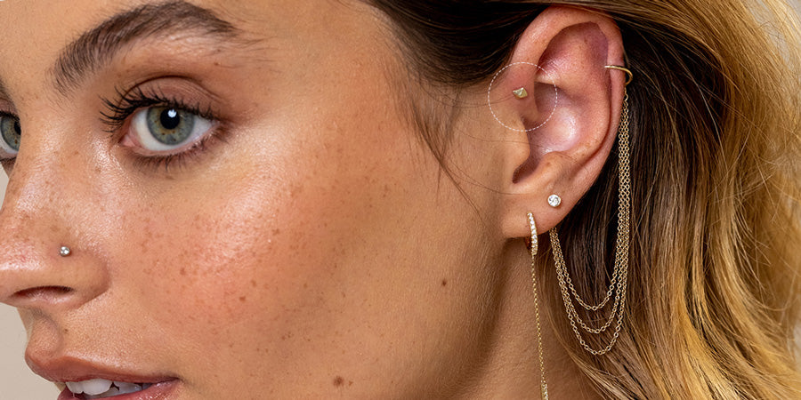 Gold Forward Helix Jewelry