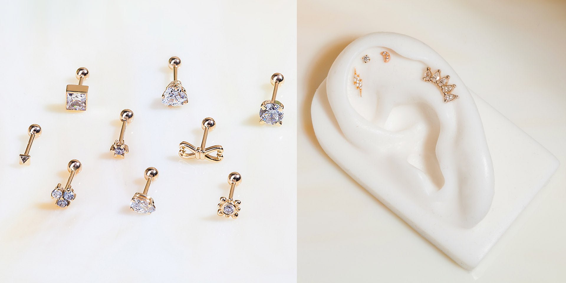 14K White Gold Diamond Chain Helix Earring Rare Clicker Closure, Helix  Jewelry | eBay