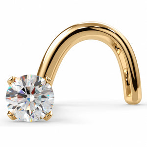 18K Gold 1.7mm Dainty Diamond Prong Nose Ring Stud