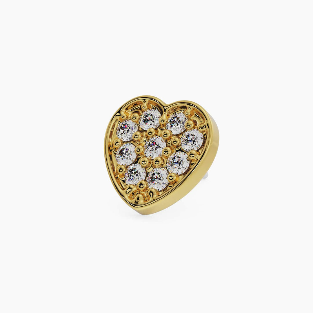 Pave Heart Piercing Stud