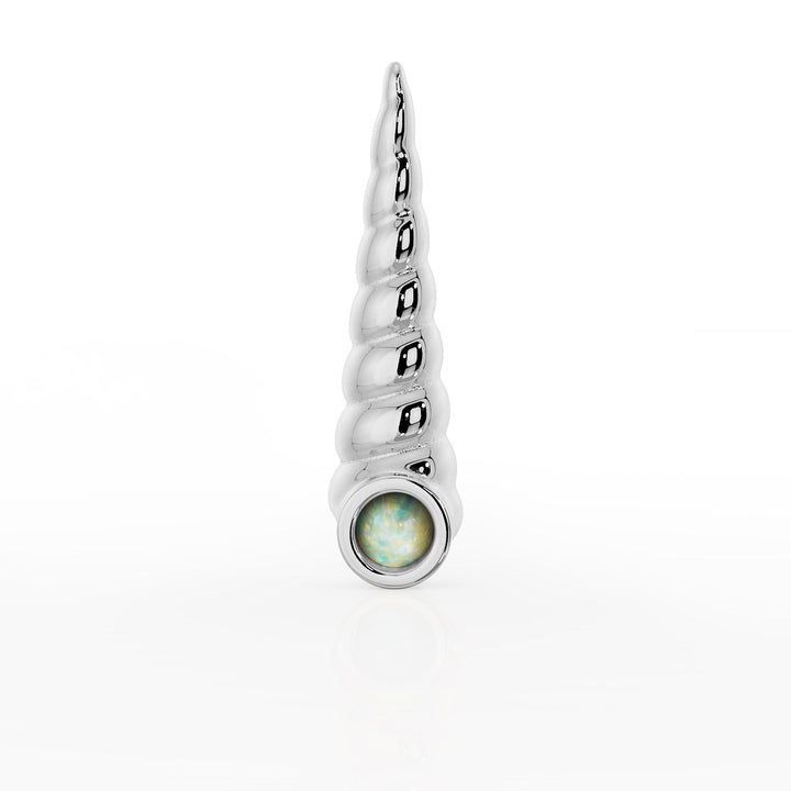 Opal Unicorn Horn Push Pin End