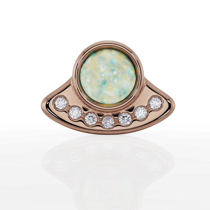 Opal and Diamond UFO Push Pin End