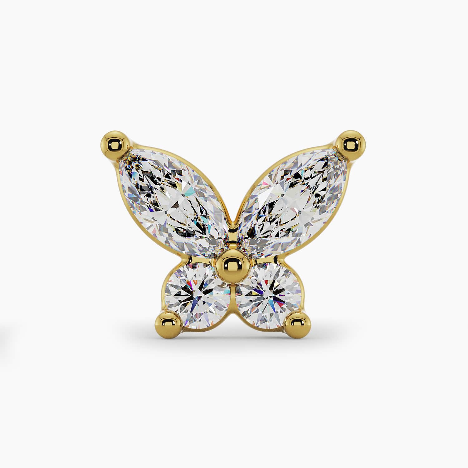 Papillon Diamond Butterfly Push Pin End