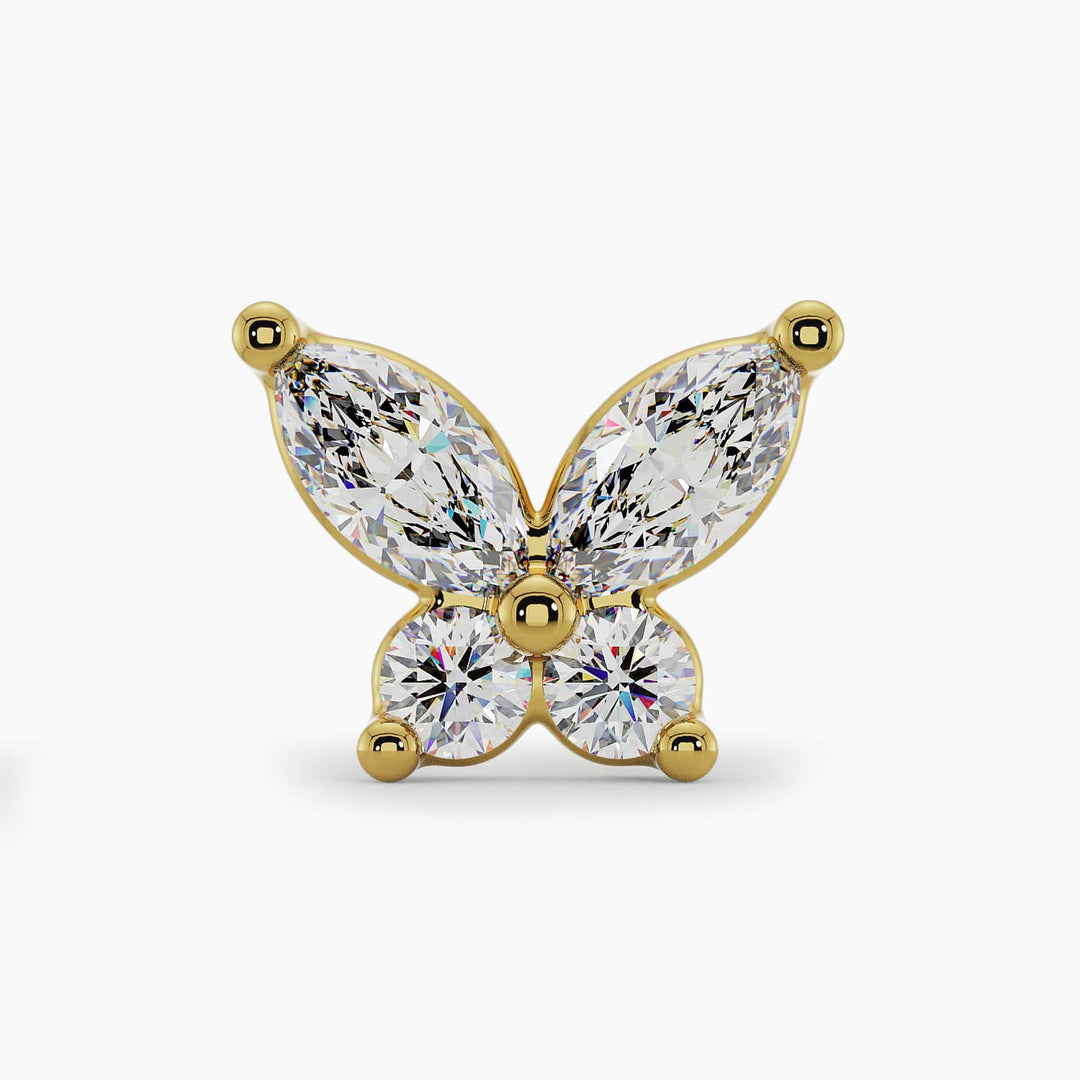 Papillon Diamond Butterfly Push Pin End
