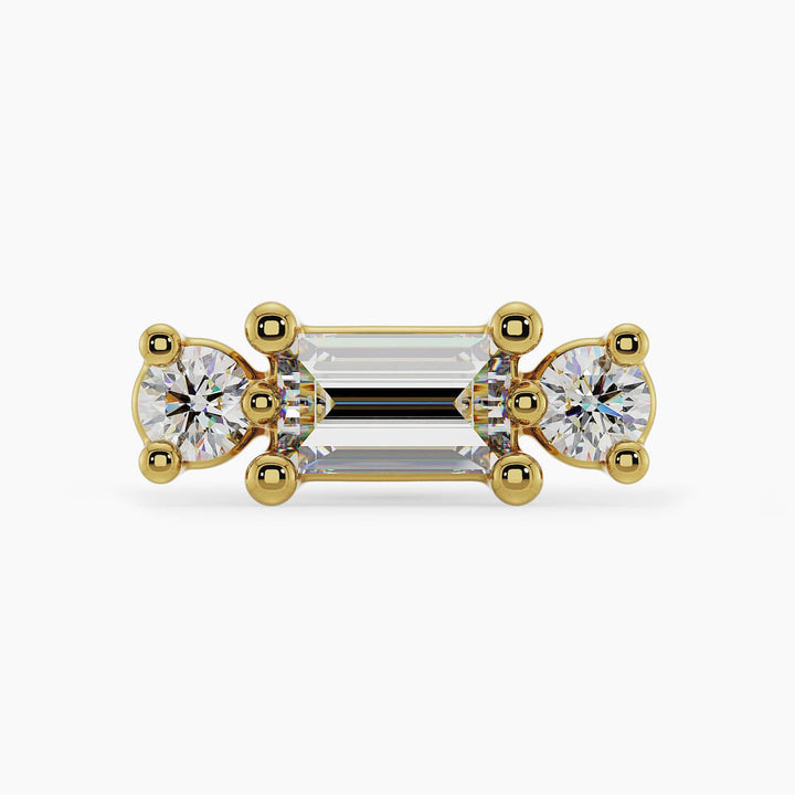 Eliza Baguette Duo Diamond Push Pin End