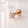 2.5mm Astra Diamond Flat Back Stud in 14k Rose Gold