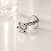 2.5mm Astra Diamond Flat Back Stud in 14k White Gold