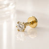 2.5mm Astra Diamond Flat Back Stud in 14k Yellow Gold