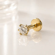 2.5mm Astra Diamond Flat Back Stud in 14k Yellow Gold