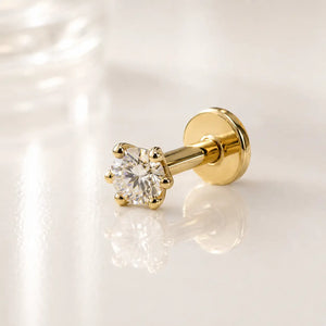 2.5mm Astra Diamond Flat Back Stud in 14k Yellow Gold