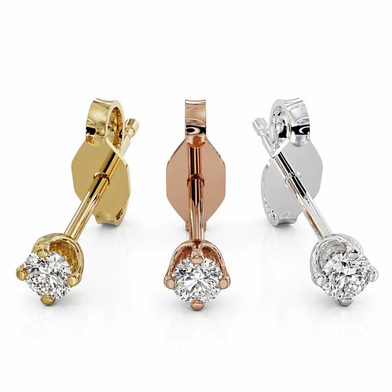 2.5mm diamond high-set earrings  on a white background product image