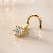 2.5mm Astra Diamond Nose Ring in Yellow Gold