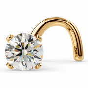 18K Gold 2.5mm Petite Diamond Prong Nose Ring Stud