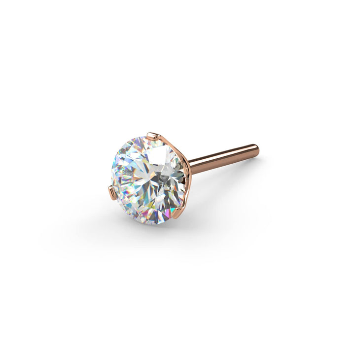 2.5mm Lumina 3-Prong VS1 Diamond Flat Back Stud