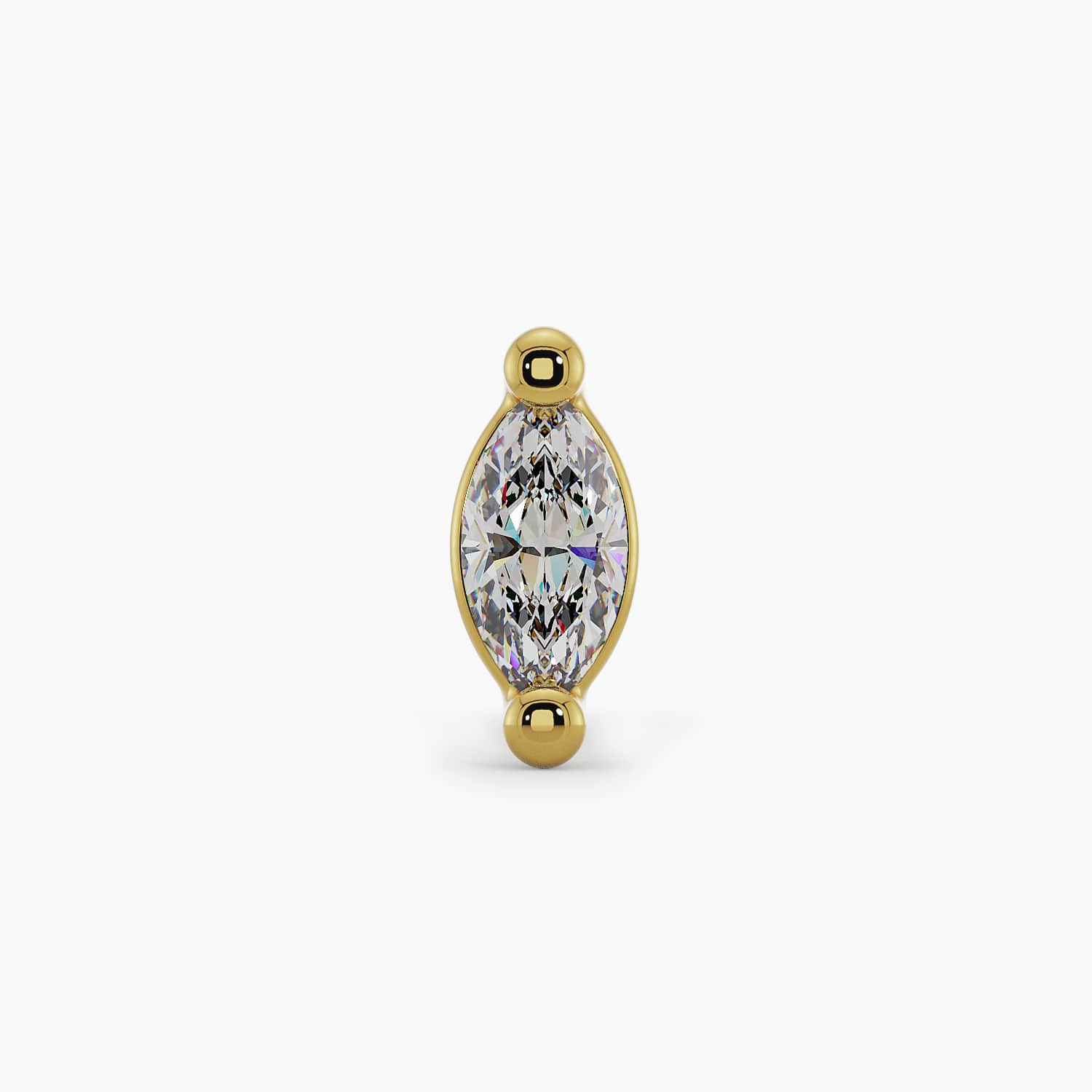 Diamond (VS1) Marquise Solitaire Piercing Stud End