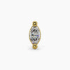 14k yellow gold VS1 marquise diamond threadless stud end, larger size front view showing wider stone