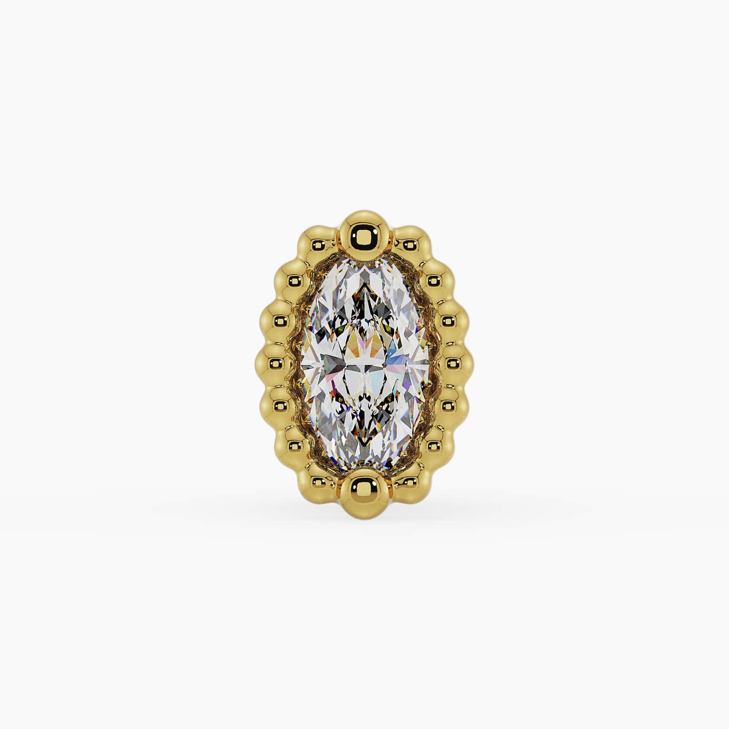 Vintage Elegance Milgrain Marquise Push Pin End