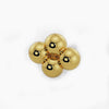 14k yellow gold quad bead cluster threadless end, angled top view showing four polished spheres