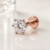 3.5mm Astra Diamond Flat Back Stud in 14k Rose Gold