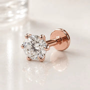 3.5mm Astra Diamond Flat Back Stud in 14k Rose Gold